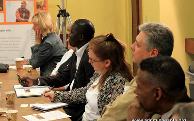 Participants listen to remarks by Eric W. Kaler