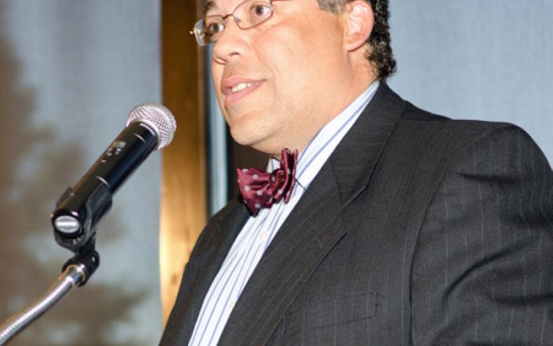 A speaker at the luncheon