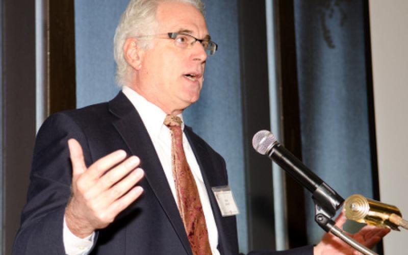 A speaker at the luncheon